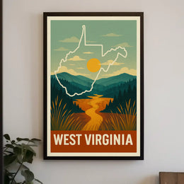 West Virginia Adventure Vintage Travel Poster PosterGoat