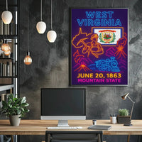 West Virginia Heritage Neon Art Cultural or Heritage Poster PosterGoat