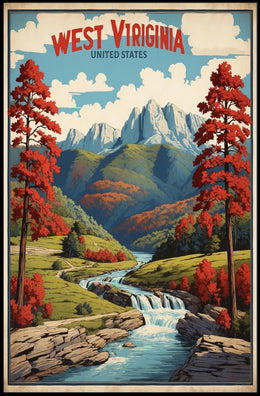 West Virginia Scenic Autumn Travel Poster PosterGoat
