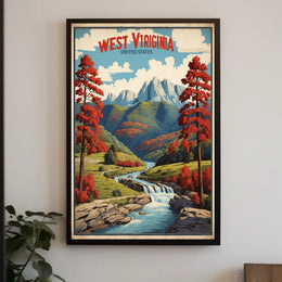 West Virginia Scenic Autumn Travel Poster PosterGoat
