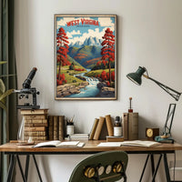 West Virginia Scenic Autumn Travel Poster PosterGoat