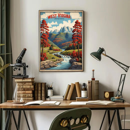 West Virginia Scenic Autumn Travel Poster PosterGoat