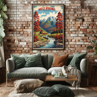 West Virginia Scenic Autumn Travel Poster PosterGoat