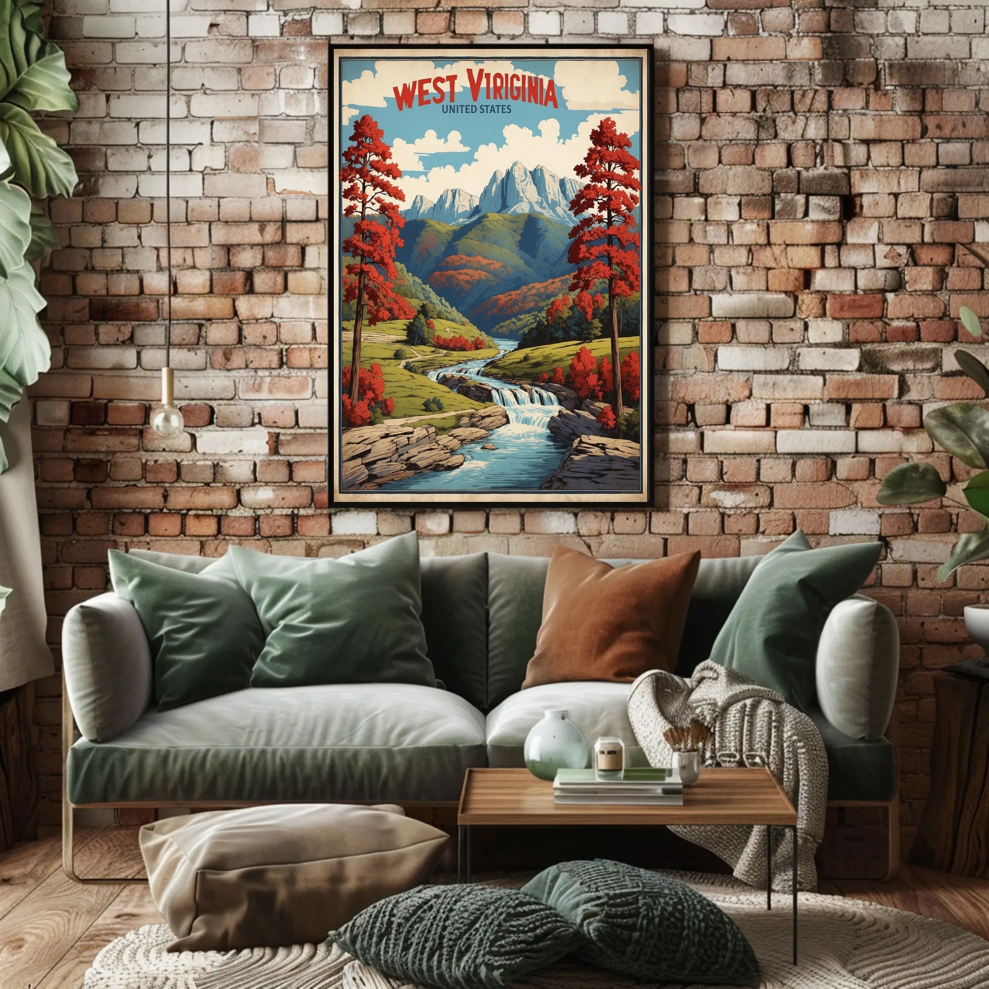 West Virginia Scenic Autumn Travel Poster PosterGoat