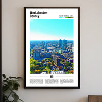 Westchester Aerial Cityscape Travel Art Poster PosterGoat