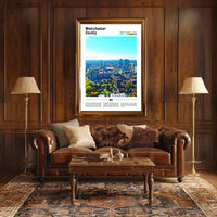 Westchester Aerial Cityscape Travel Art Poster PosterGoat
