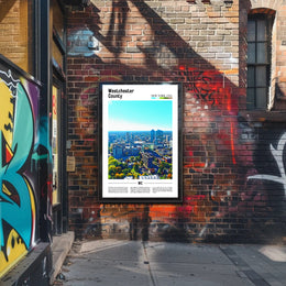 Westchester Aerial Cityscape Travel Art Poster PosterGoat