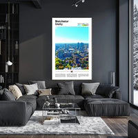 Westchester Aerial Cityscape Travel Art Poster PosterGoat