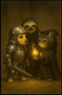 Whimsical Animal Adventure in Fantasy or Mythology Poster PosterGoat