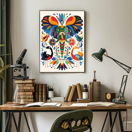 Whimsical Animal Poster: Vibrant Elephant & Birds Artwork PosterGoat