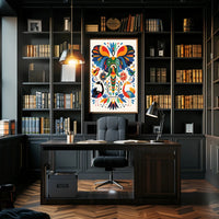 Whimsical Animal Poster: Vibrant Elephant & Birds Artwork PosterGoat