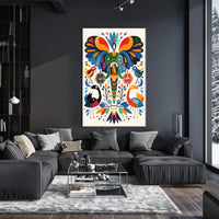 Whimsical Animal Poster: Vibrant Elephant & Birds Artwork PosterGoat
