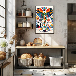 Whimsical Animal Poster: Vibrant Elephant & Birds Artwork PosterGoat