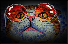 Whimsical Cat Artwork: Artistic Animal Poster PosterGoat