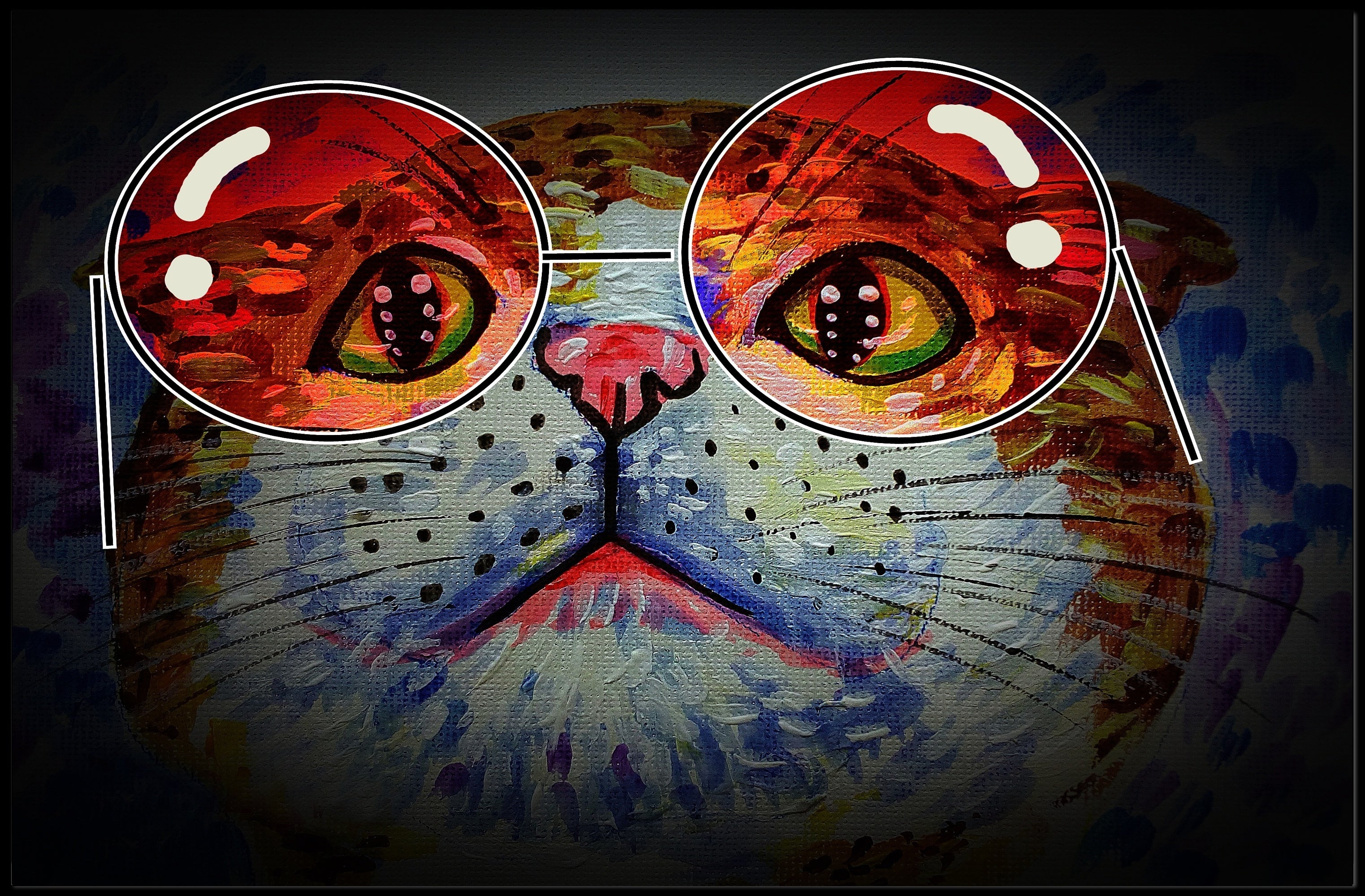 Whimsical Cat Artwork: Artistic Animal Poster PosterGoat