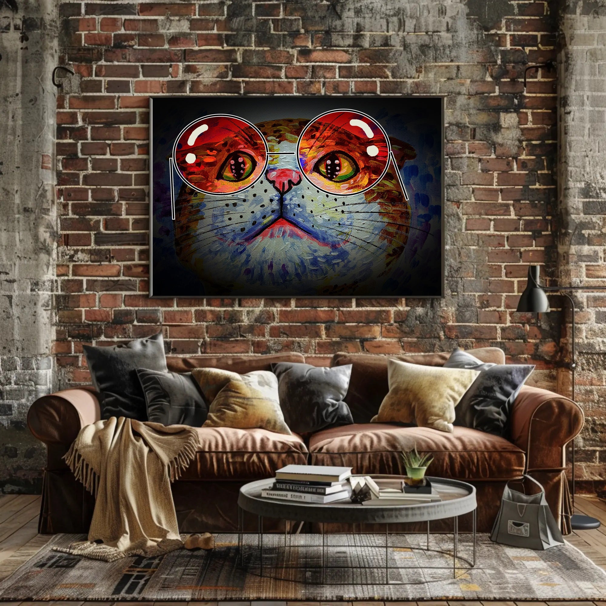 Whimsical Cat Artwork: Artistic Animal Poster PosterGoat