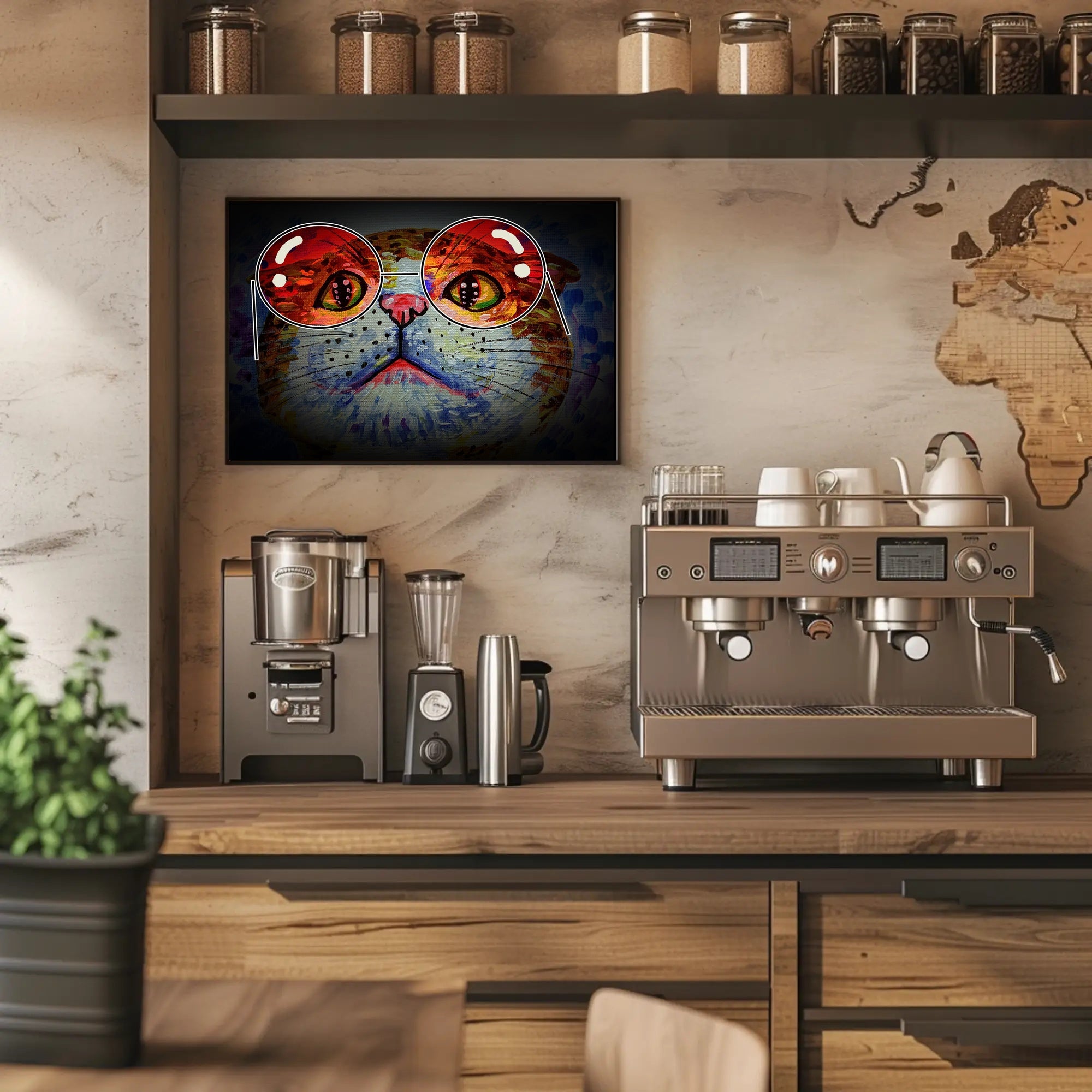 Whimsical Cat Artwork: Artistic Animal Poster PosterGoat