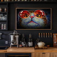 Whimsical Cat Artwork: Artistic Animal Poster PosterGoat