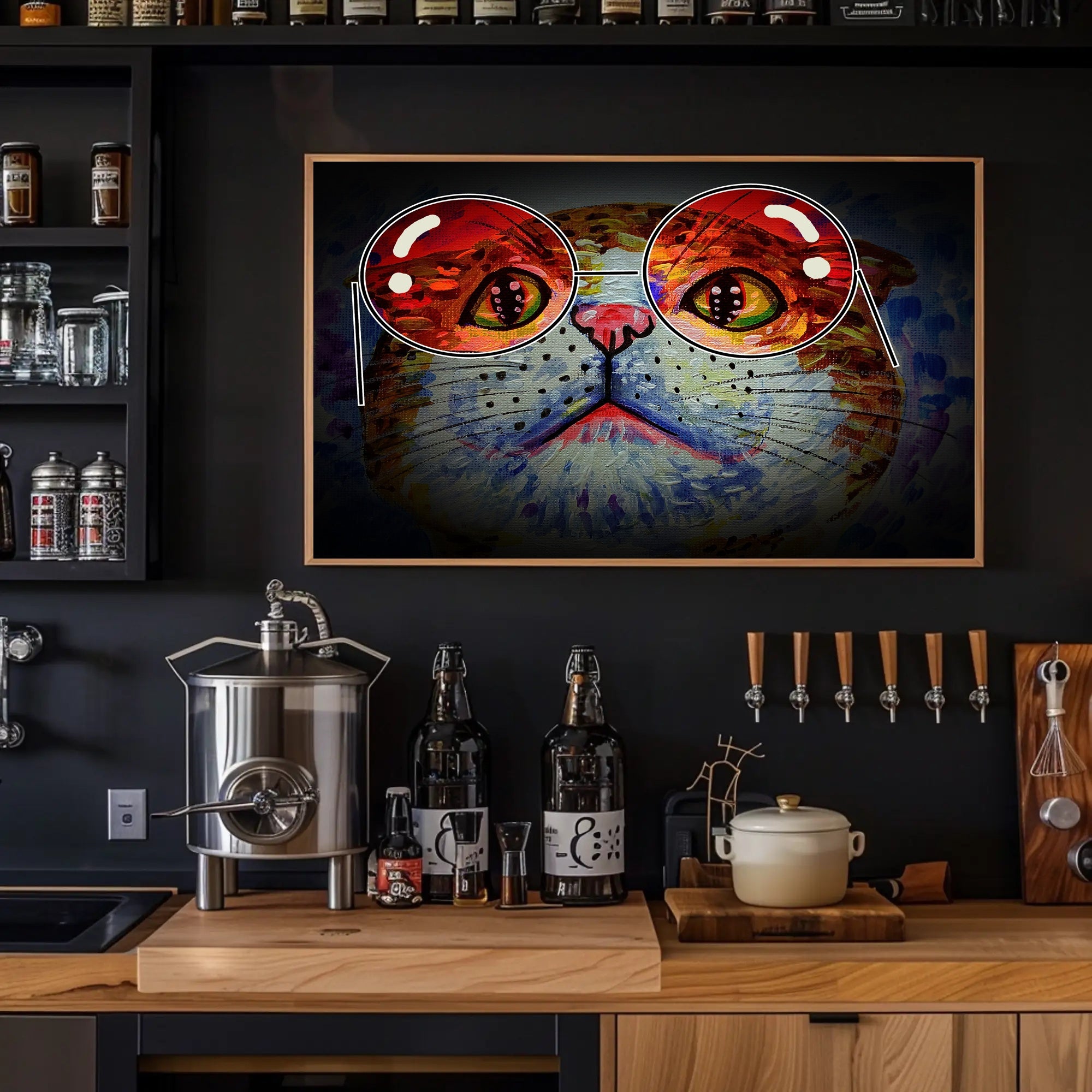 Whimsical Cat Artwork: Artistic Animal Poster PosterGoat