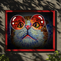 Whimsical Cat Artwork: Artistic Animal Poster PosterGoat