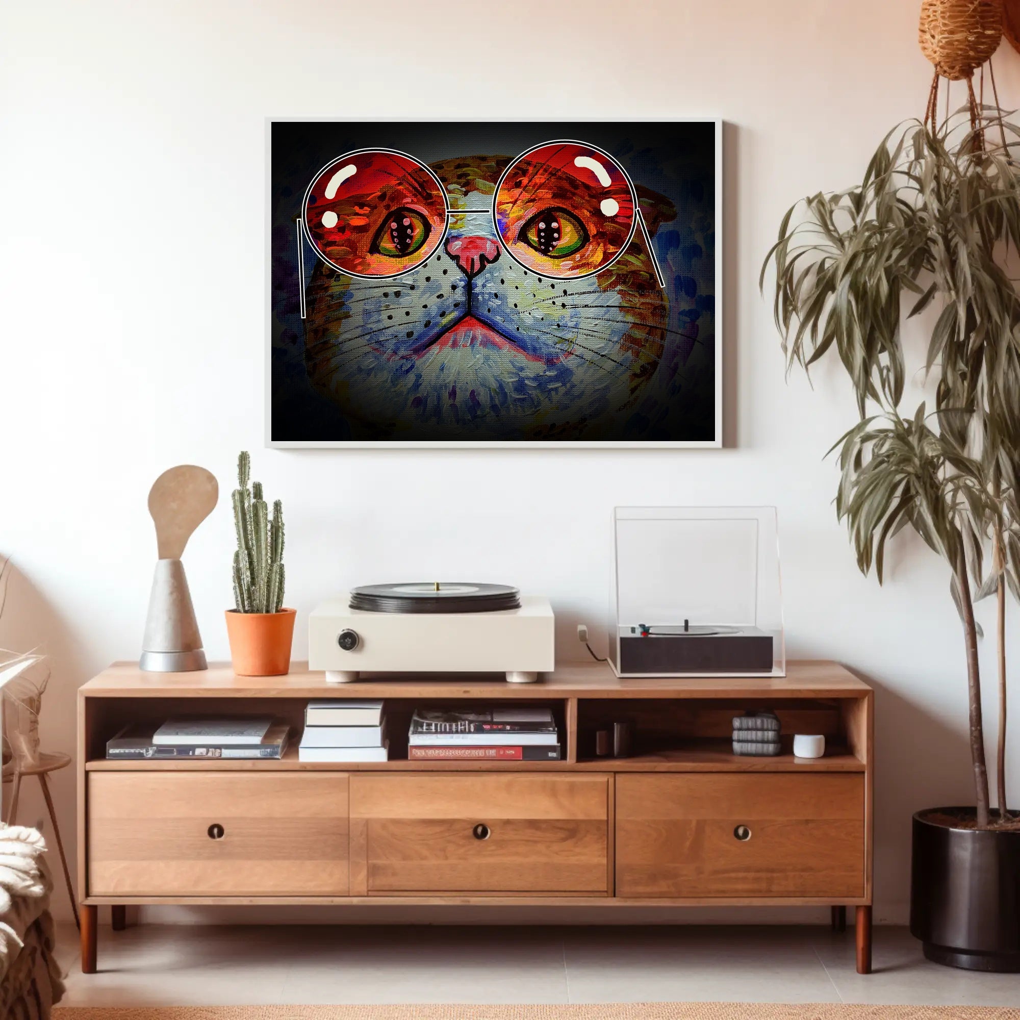 Whimsical Cat Artwork: Artistic Animal Poster PosterGoat