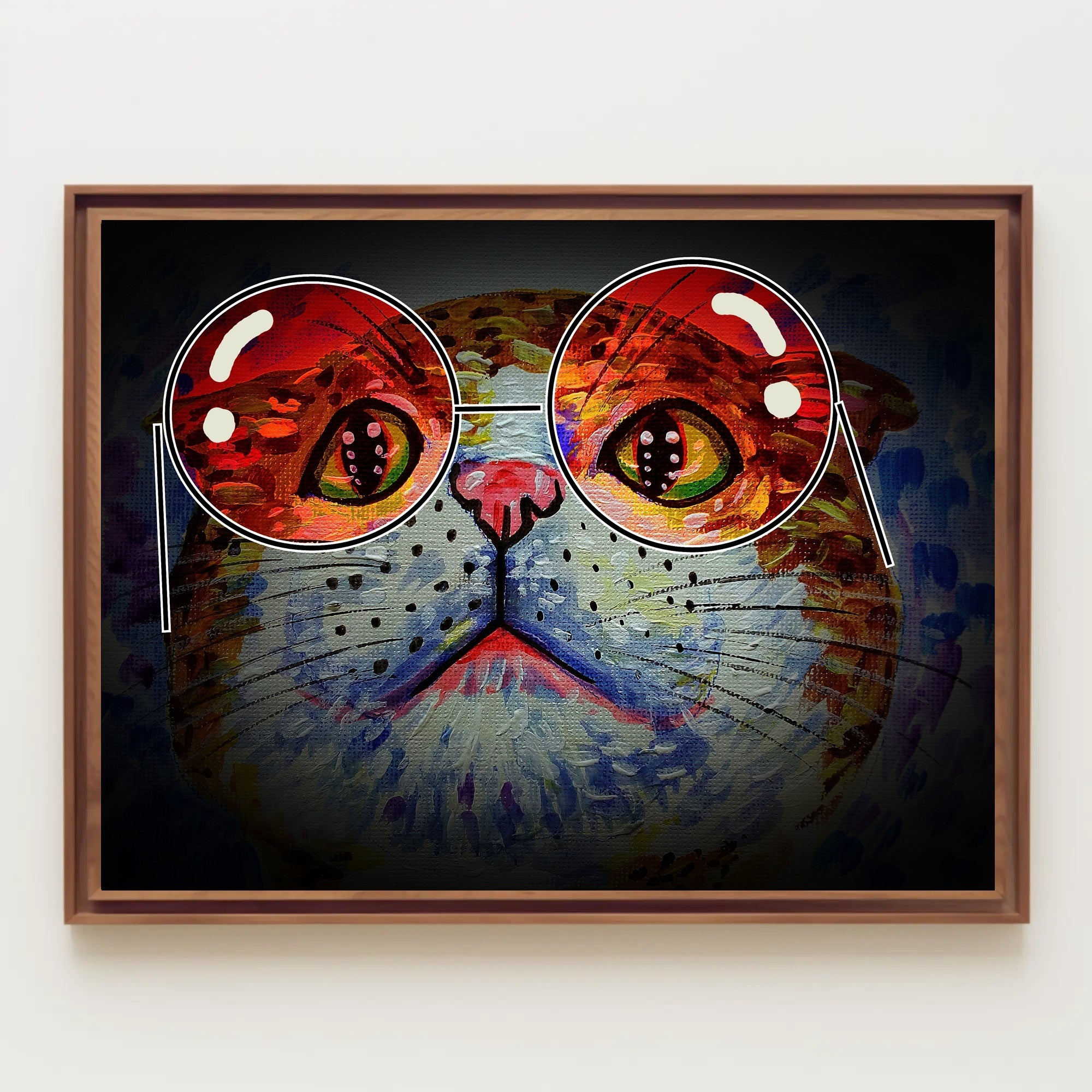 Whimsical Cat Artwork: Artistic Animal Poster PosterGoat