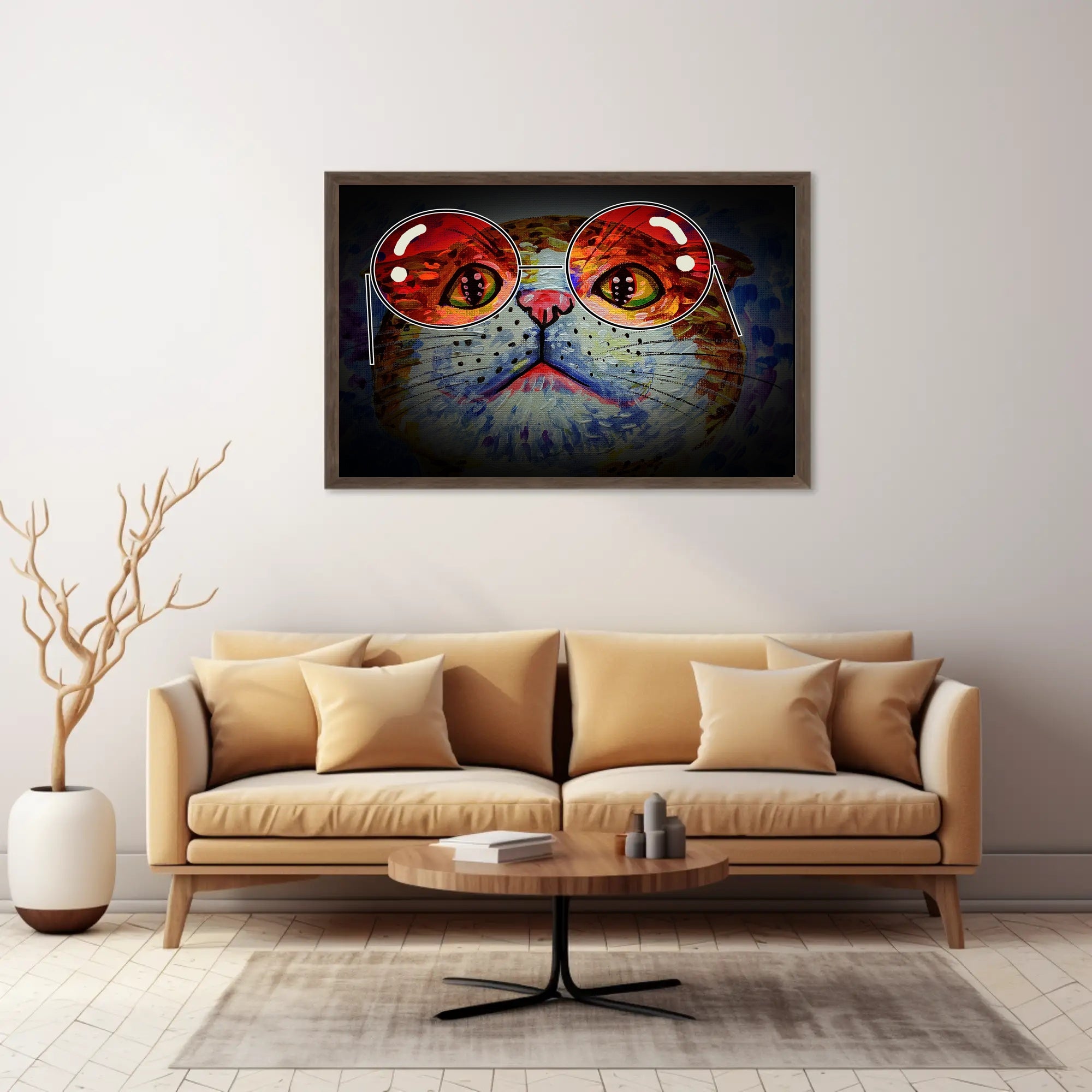 Whimsical Cat Artwork: Artistic Animal Poster PosterGoat