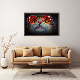 Whimsical Cat Artwork: Artistic Animal Poster PosterGoat