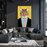 Whimsical Cat Fashion Art Print: Animal Poster PosterGoat
