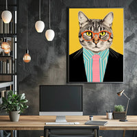 Whimsical Cat Fashion Art Print: Animal Poster PosterGoat