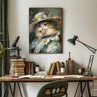 Whimsical Cat with Hat - Abstract or Artistic Poster PosterGoat