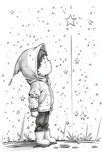 Whimsical Childhood Magic Black White Artistic Poster PosterGoat
