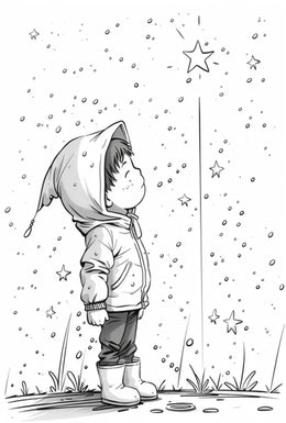 Whimsical Childhood Magic Black White Artistic Poster PosterGoat