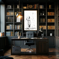 Whimsical Childhood Magic Black White Artistic Poster PosterGoat