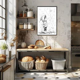 Whimsical Childhood Magic Black White Artistic Poster PosterGoat
