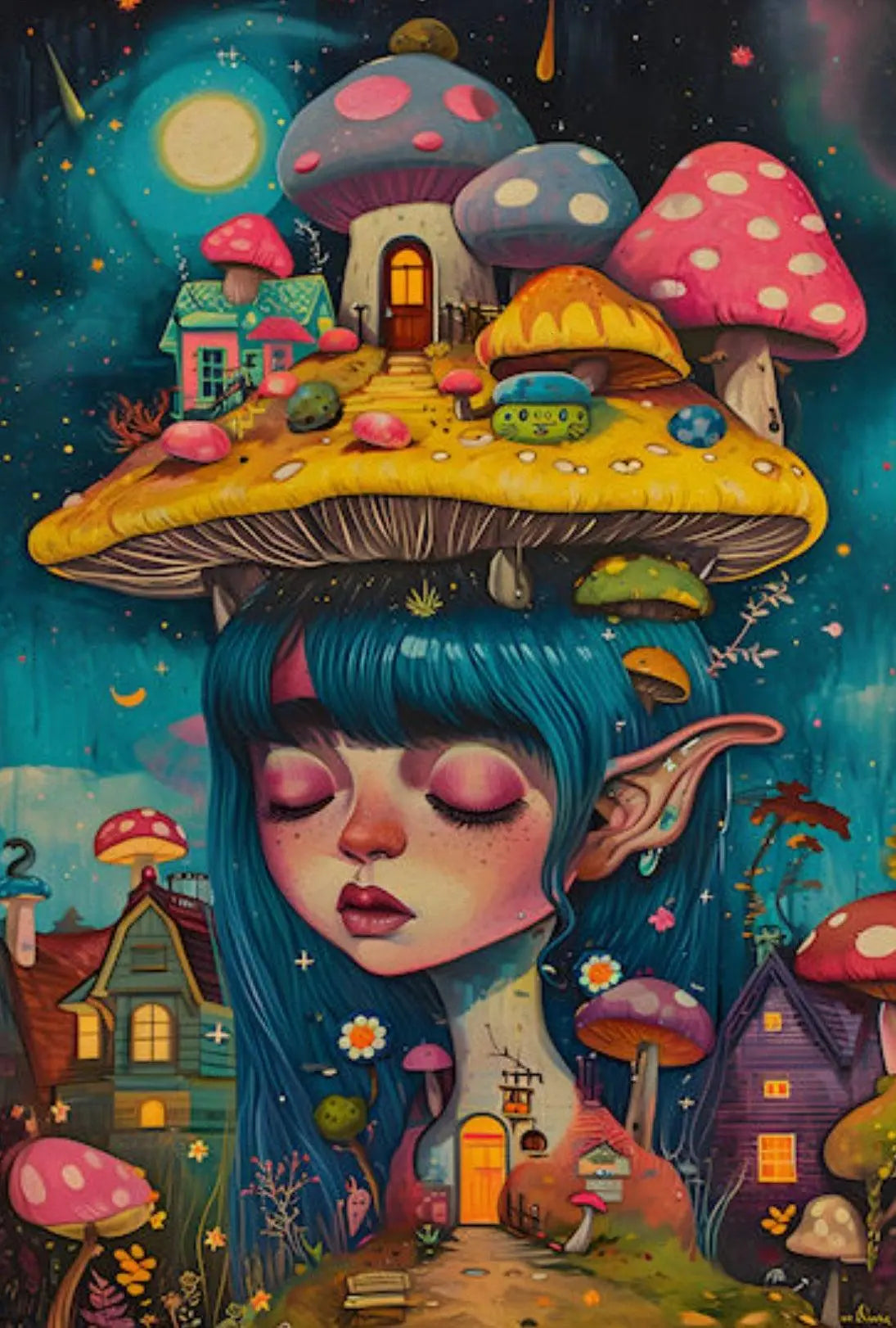 Whimsical Dreamscape with Enchanted Fairy Artistic Poster PosterGoat