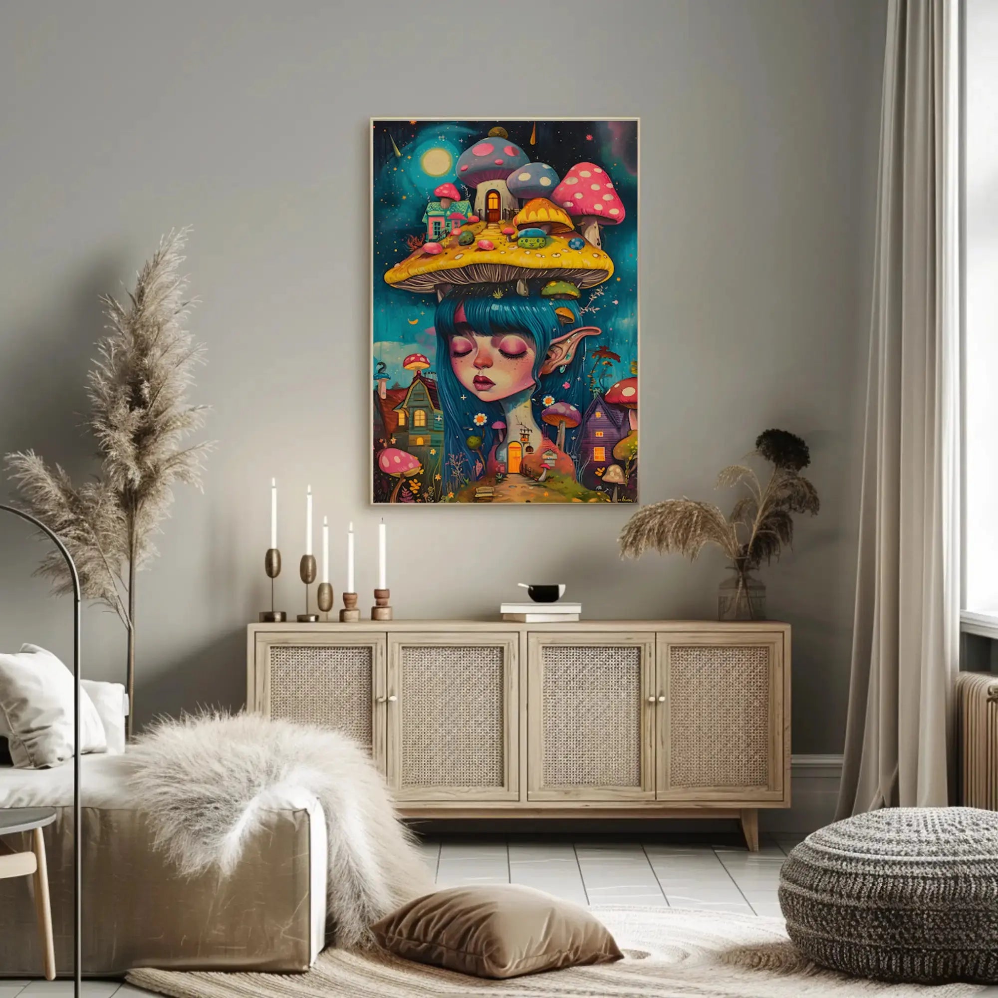 Whimsical Dreamscape with Enchanted Fairy Artistic Poster PosterGoat
