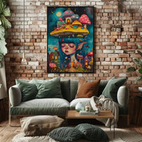Whimsical Dreamscape with Enchanted Fairy Artistic Poster PosterGoat