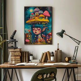Whimsical Dreamscape with Enchanted Fairy Artistic Poster PosterGoat