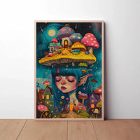 Whimsical Dreamscape with Enchanted Fairy Artistic Poster PosterGoat