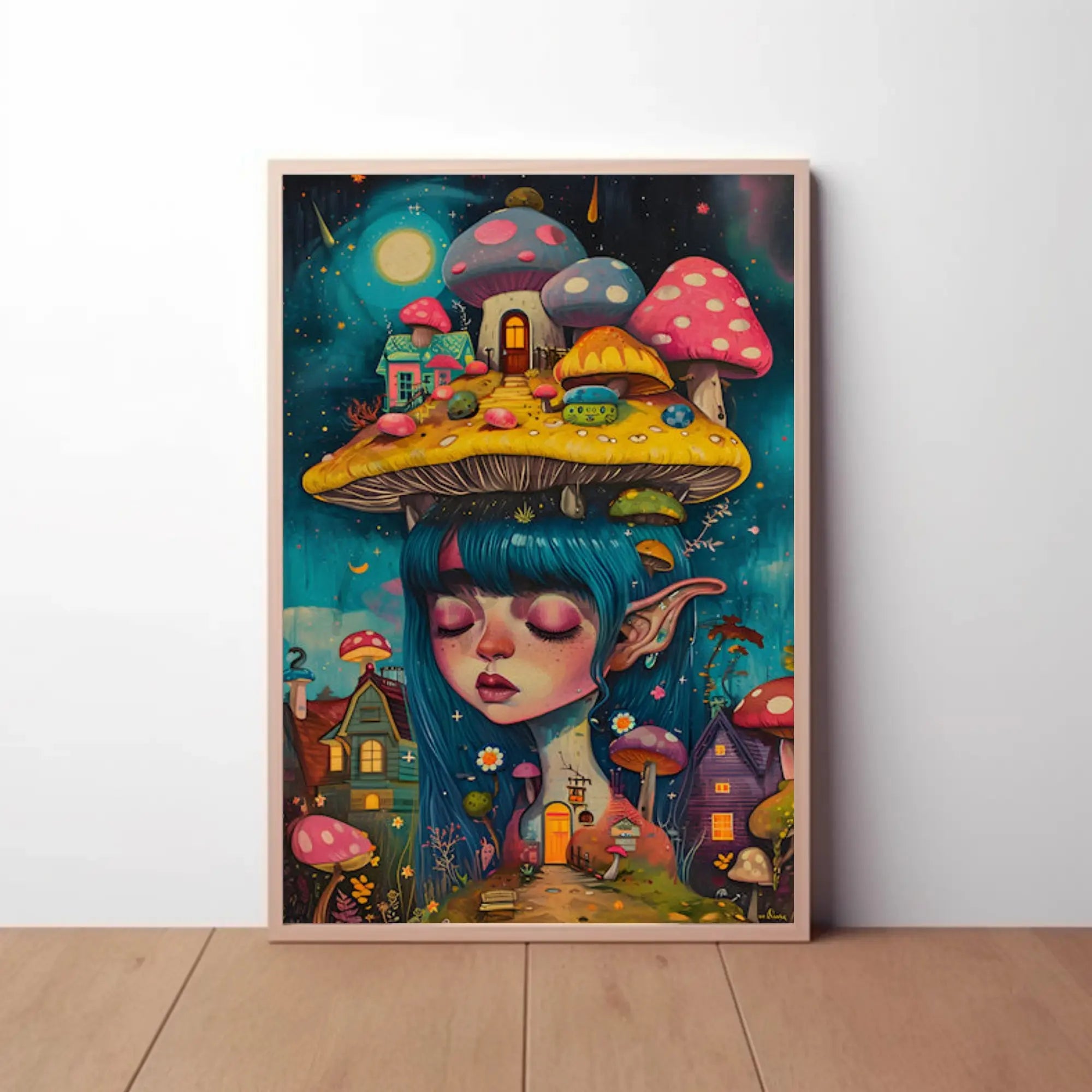 Whimsical Dreamscape with Enchanted Fairy Artistic Poster PosterGoat