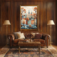 Whimsical European Cityscape Fantasy Poster PosterGoat