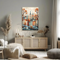 Whimsical European Cityscape Fantasy Poster PosterGoat