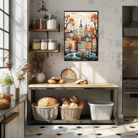 Whimsical European Cityscape Fantasy Poster PosterGoat