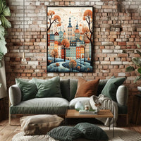 Whimsical European Cityscape Fantasy Poster PosterGoat