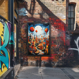 Whimsical Fantasy Escape: Vibrant Cityscape Futuristic Sci-Fi Poster PosterGoat