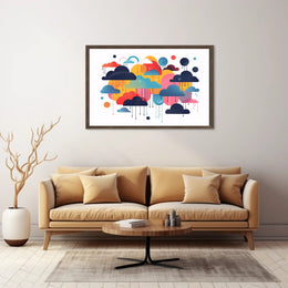 Whimsical Multicolored Clouds Abstract Artistic Poster PosterGoat