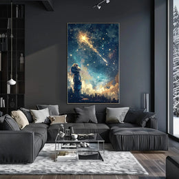 Whimsical Night Sky Adventure Artistic Poster PosterGoat