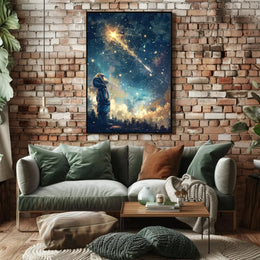 Whimsical Night Sky Adventure Artistic Poster PosterGoat
