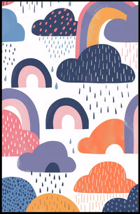 Whimsical Sky Scene Colorful Clouds Abstract Artistic Poster PosterGoat